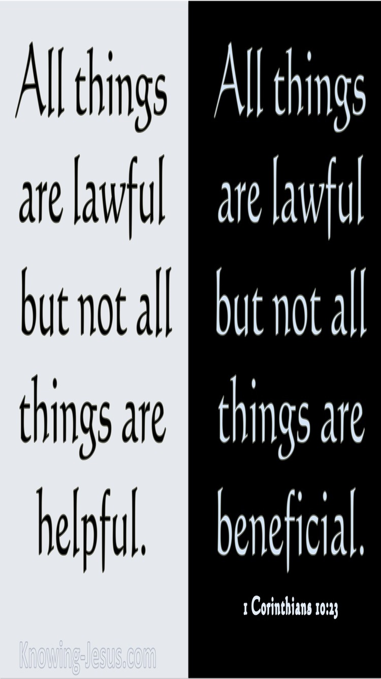 1 Corinthians 10:23 All Things Are Lawful (black)
